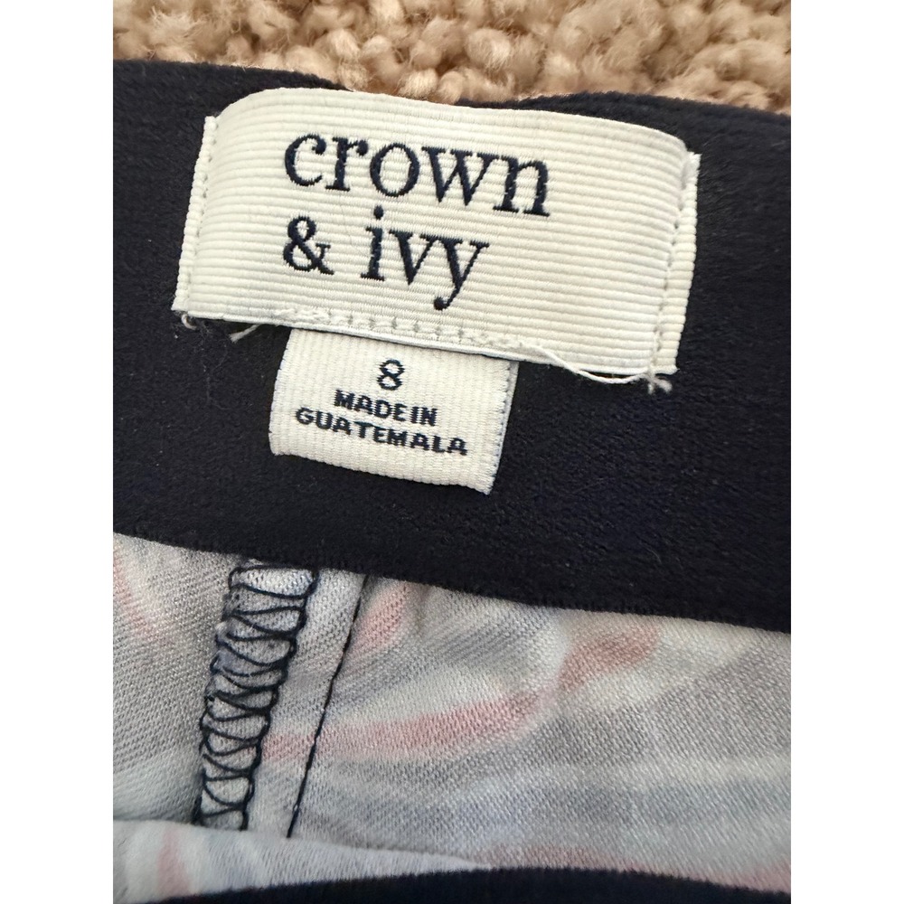 Crown & Ivy Firecracker Floral Skort Navy Red White Lace Trim Mini Skirt - Picture 9 of 10